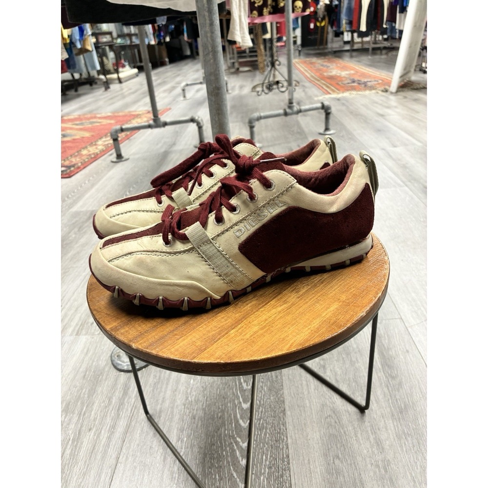 Vintage Diesel Tan/Brown & Burgundy Archival Sneakers Women's US Size 9.5